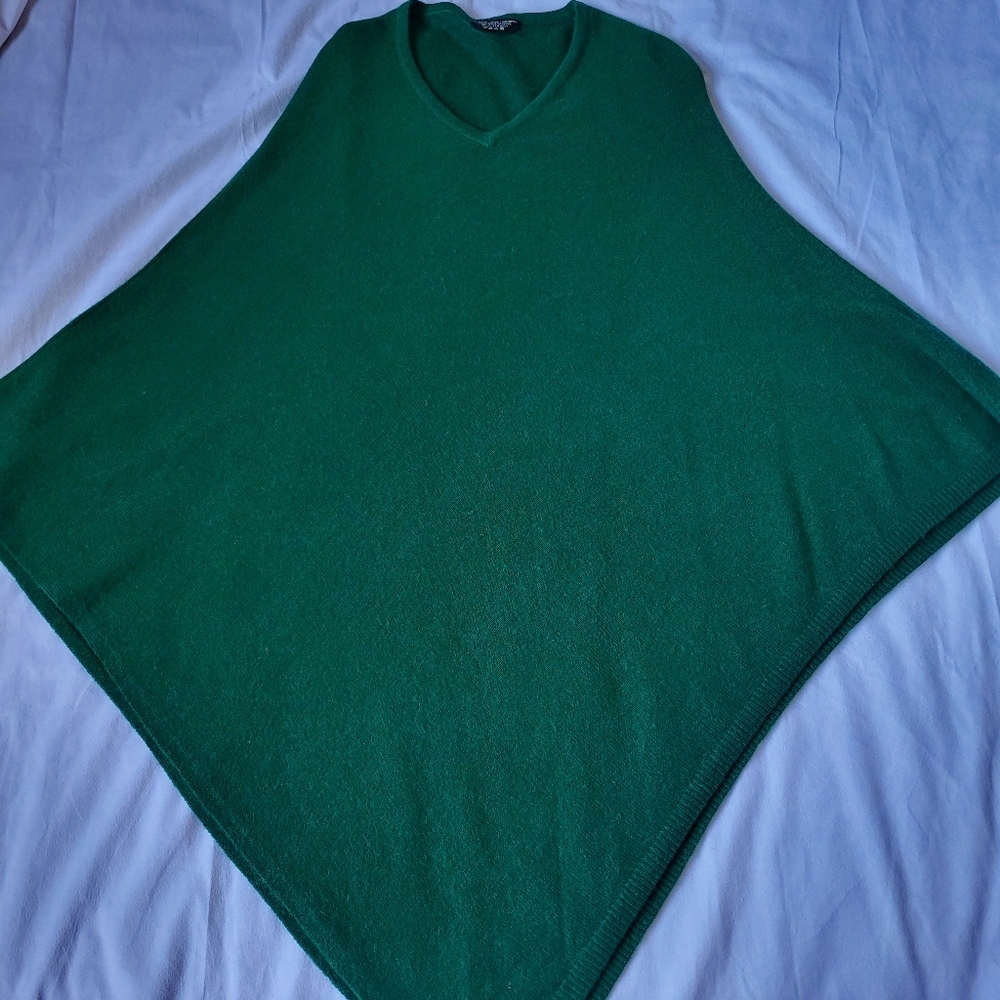 100% Cashmere Made In Nepal Cape/Poncho/Shawl One Size Old Money